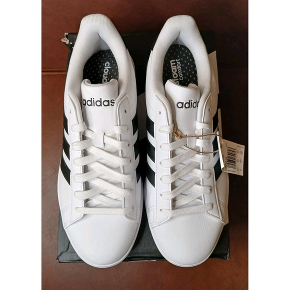 NEW Size 8 Adidas Grand Court Footwear White Black Size 8 Women's Sneakers #1274 - Picture 5 of 11